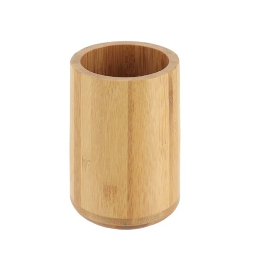 Bamboo Tumbler Cup & Toothbrush Holder - Durable. Eco-Conscious Bathroom Organizer for Toothbrushes & Toothpaste